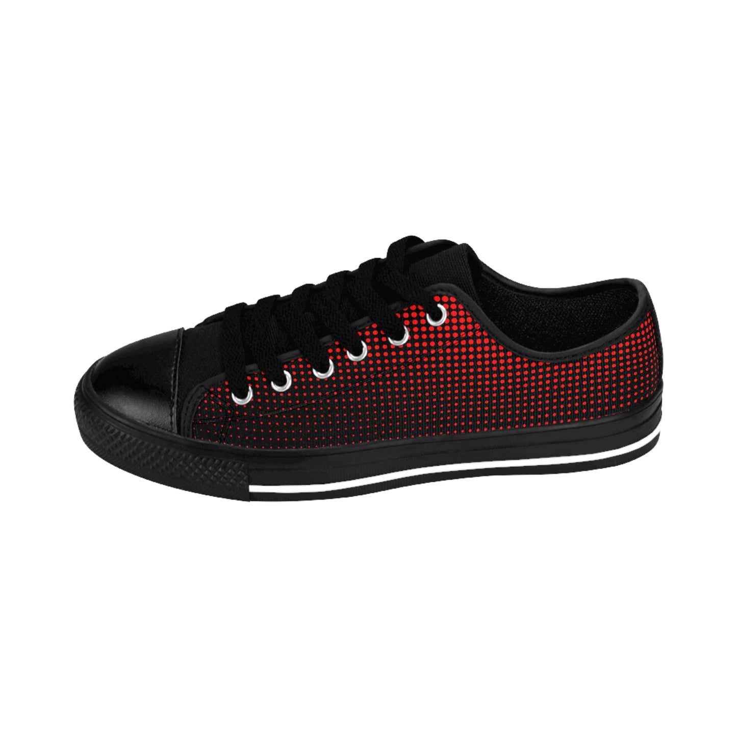 Red Dot Pattern Canvas Sneakers Women Casual Lace-Up Shoes