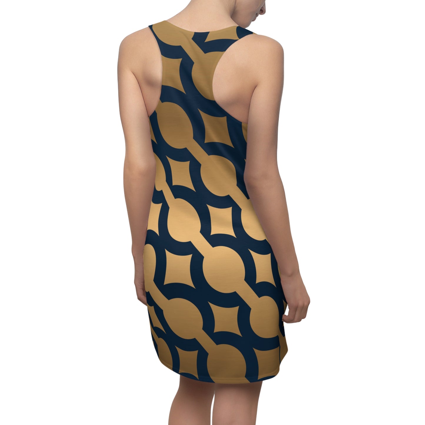 Geometric Racerback Kleid mit Modernem Retro Muster für Damen