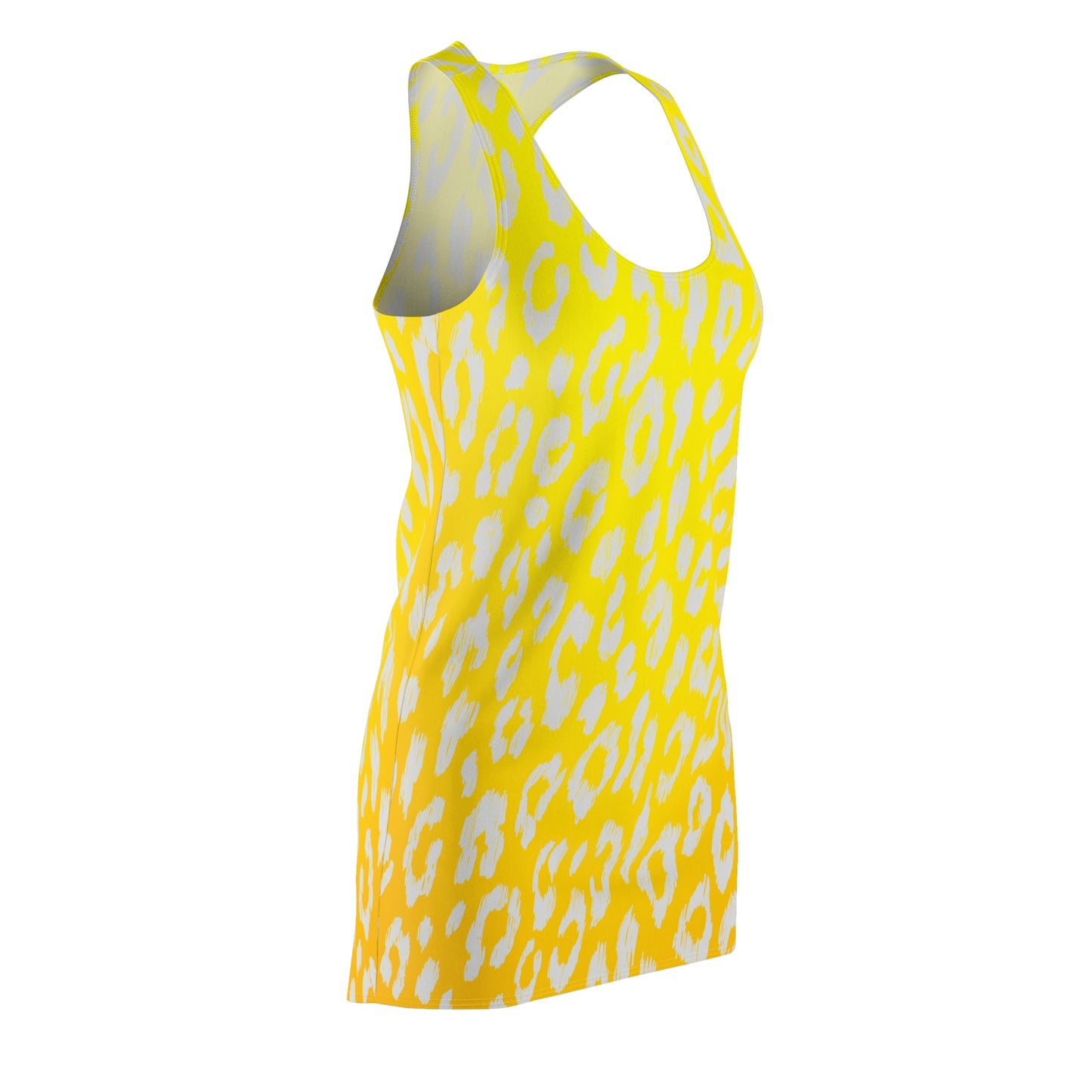 Racerback Damenkleid Sommer – Gelbes Leopardenmuster, modern & leicht