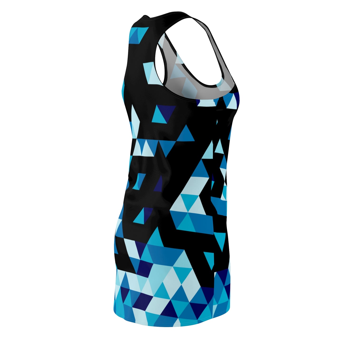Dreieck Racerback Kleid – Blau Schwarz Sommerkleid