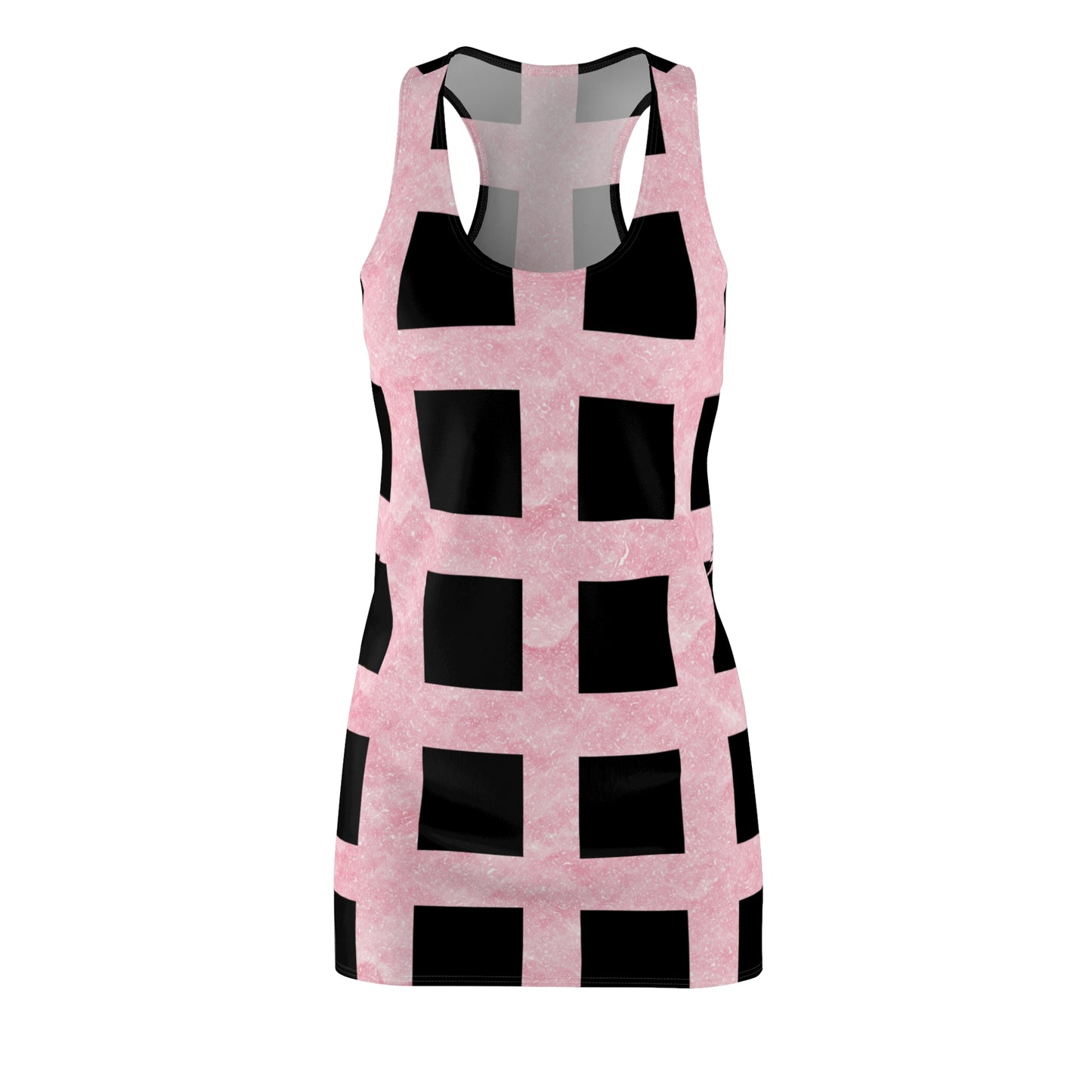 Rosa Racerback Kleid – Trendiges Sommerkleid mit quadratischem Muster