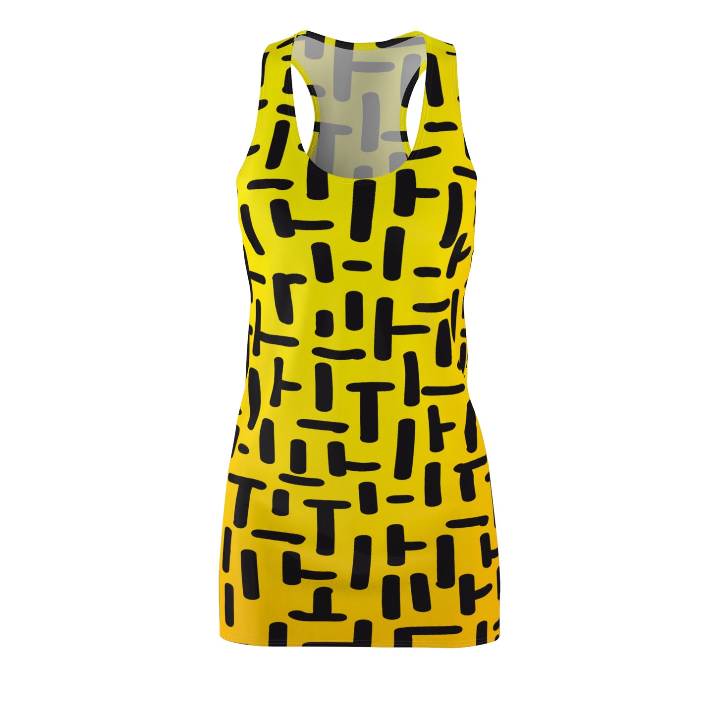 Gelbes Racerback Kleid – Stylisches Sommerkleid mit Linienmuster