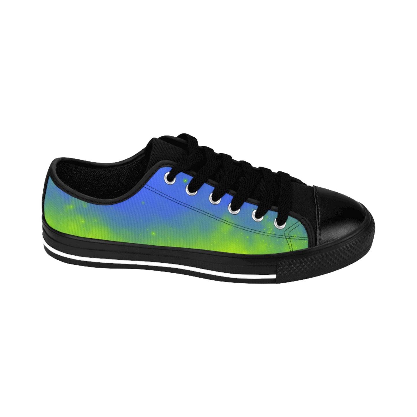 Galaxy Glow Sneakers – Blue Green Cosmic Canvas Shoes
