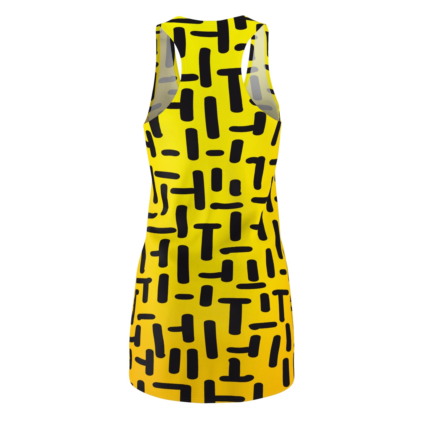 Gelbes Racerback Kleid – Stylisches Sommerkleid mit Linienmuster