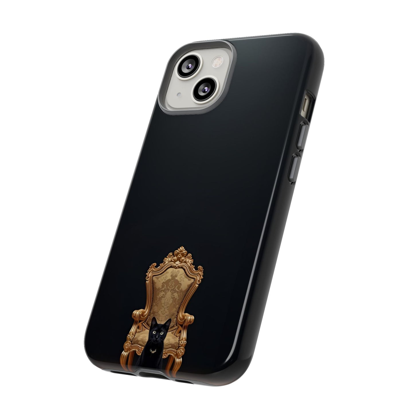 Black Cat on Golden Throne – Premium Phone Case Protective Slim