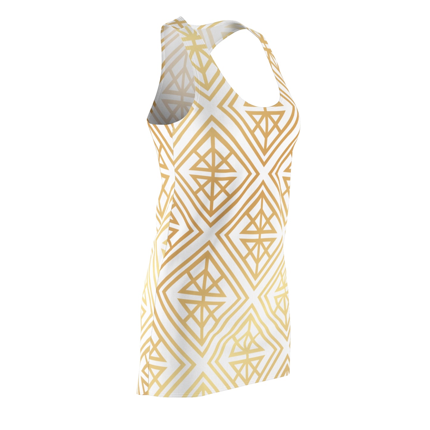 Luxury Racerback Dress mit Geometric Gold Line Muster