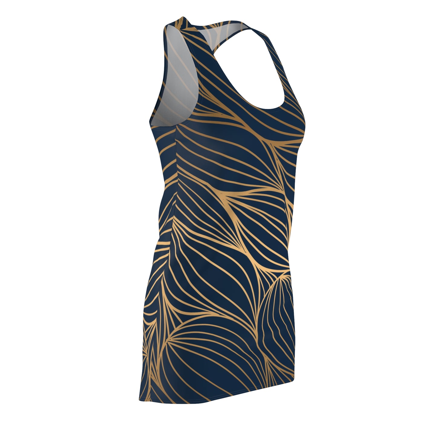 Elegant Racerback Dress mit Abstraktem Linienmuster für Damen