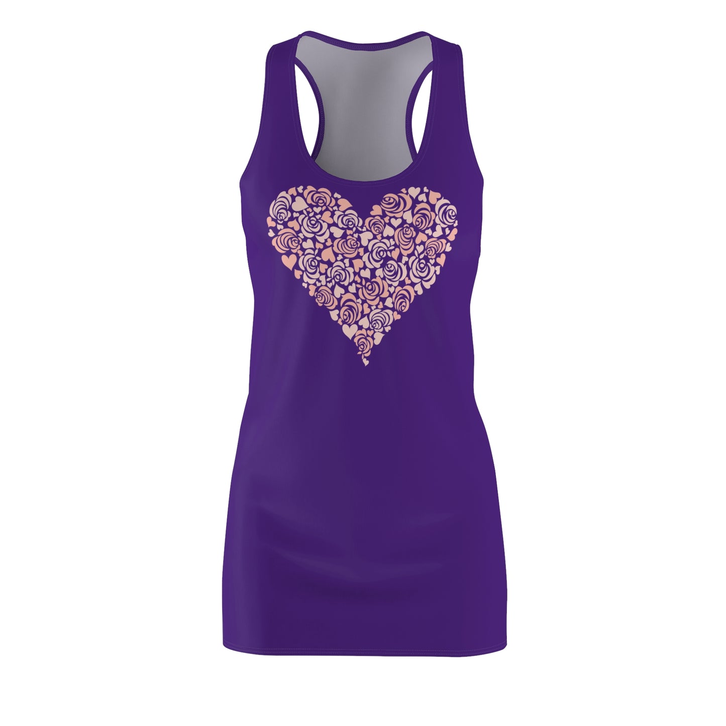 Lila Floral Heart Kleid Racerback Romantisches Sommerkleid