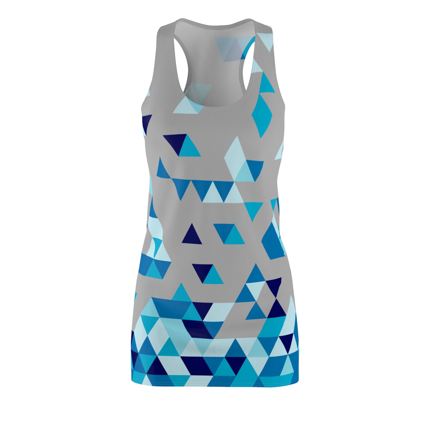 Dreieck Racerback Kleid – Blau Grau Sommerkleid