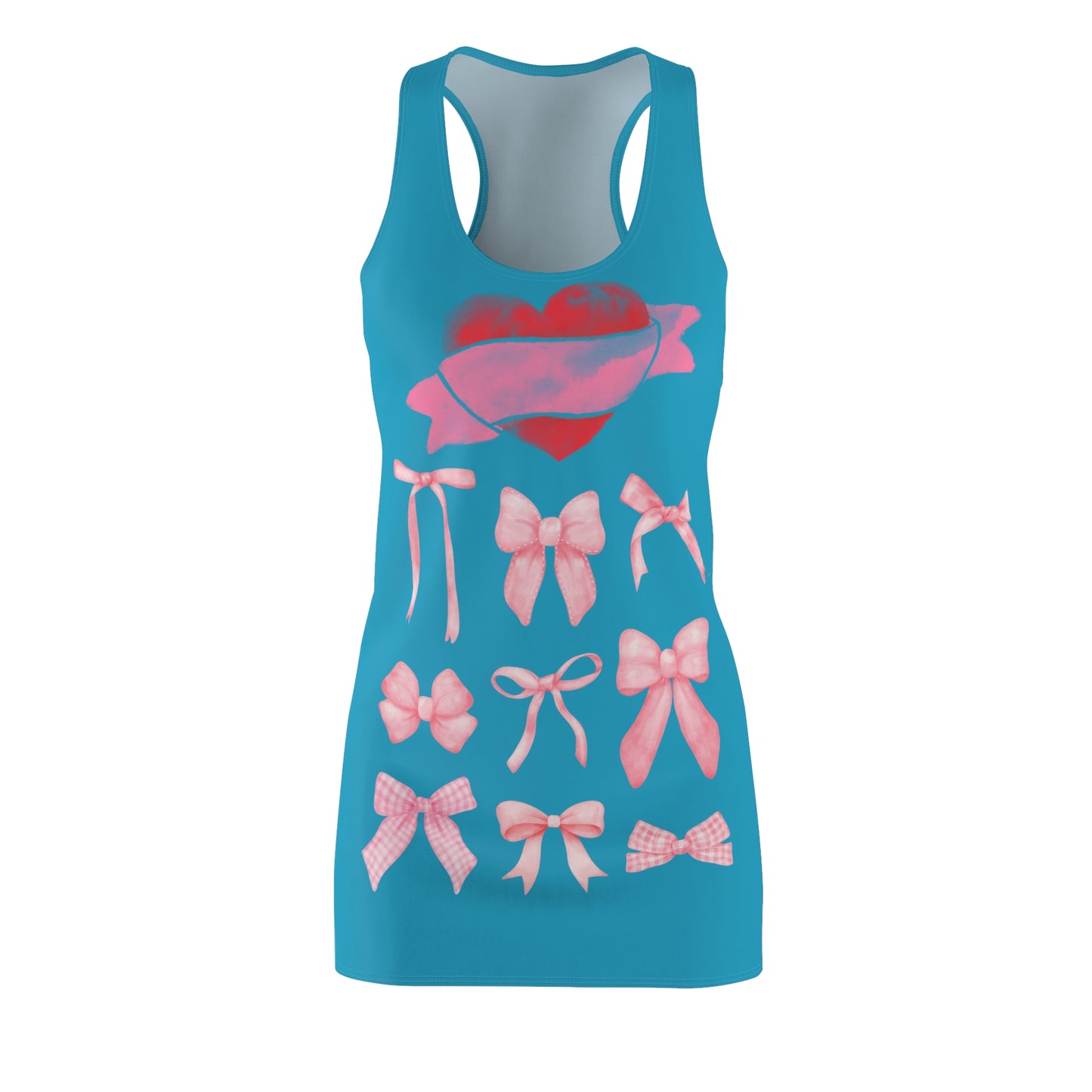 Herz & Schleifen Racerback Kleid – Romantisches Sommerkleid