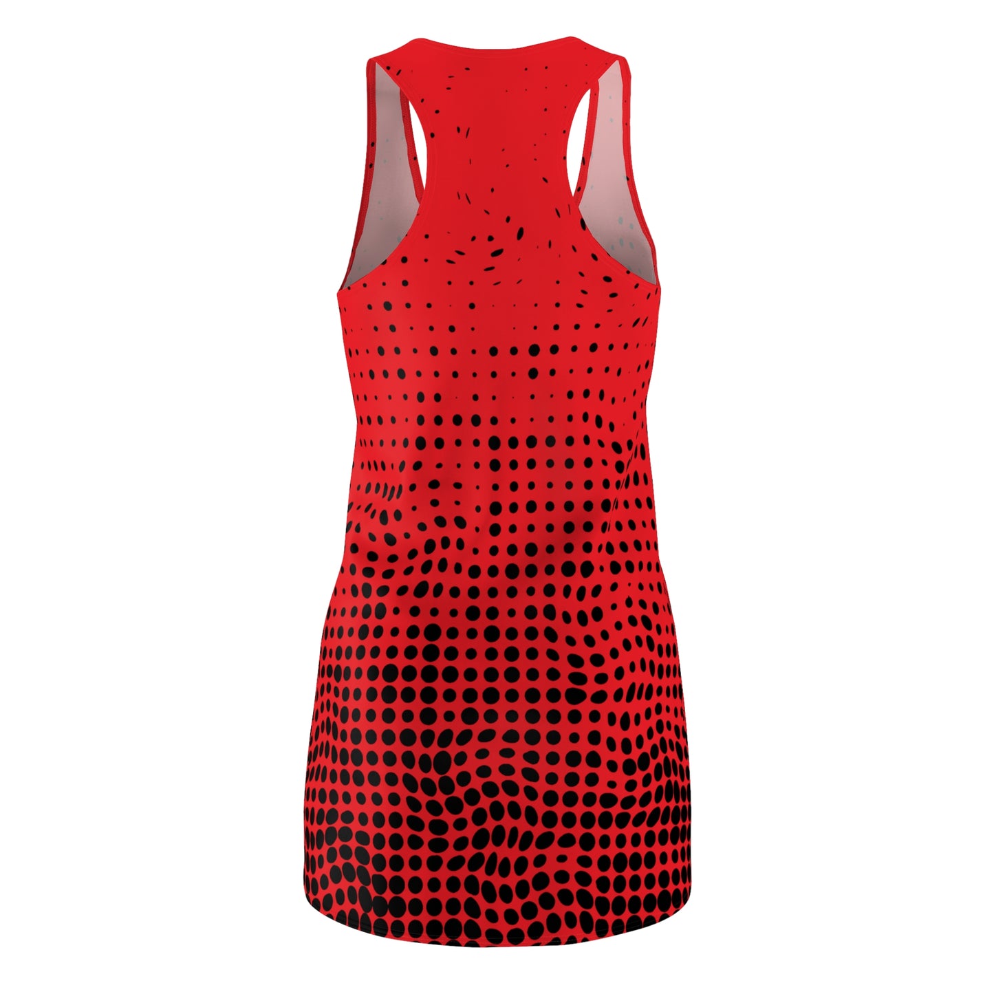 Punkte Gradient Racerback Kleid – Schwarz Rot Sommerkleid